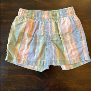 The Beaufort Bonnet Company Pastel Plaid Kids Shorts - Blue, Pink, Green